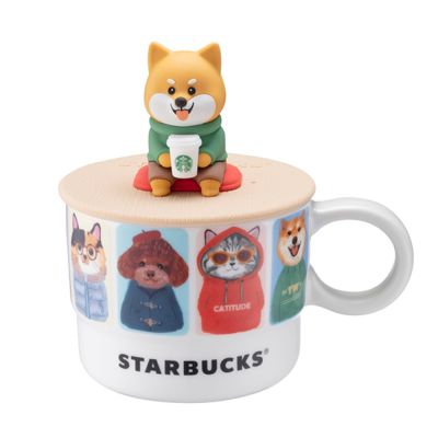 星巴克 柴犬造型杯蓋馬克杯