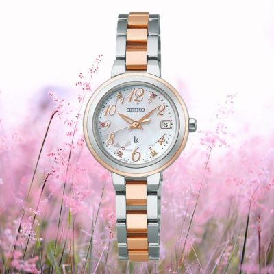 SEIKO 精工 LUKIA 蝴蝶結限量版 太陽能電波女錶1B22-0CY0P
