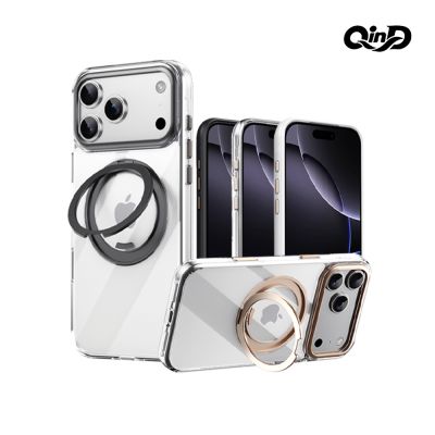 QinD Apple 蘋果 iPhone 17 Pro Max 旋轉磁吸支點殼(含相機鍵)
