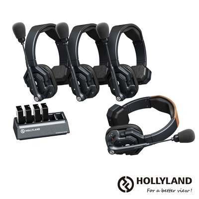 Hollyland SOLIDCOM SE Wireless Headset 1.9G 全雙工抗噪無線通話系統 4組 -4S