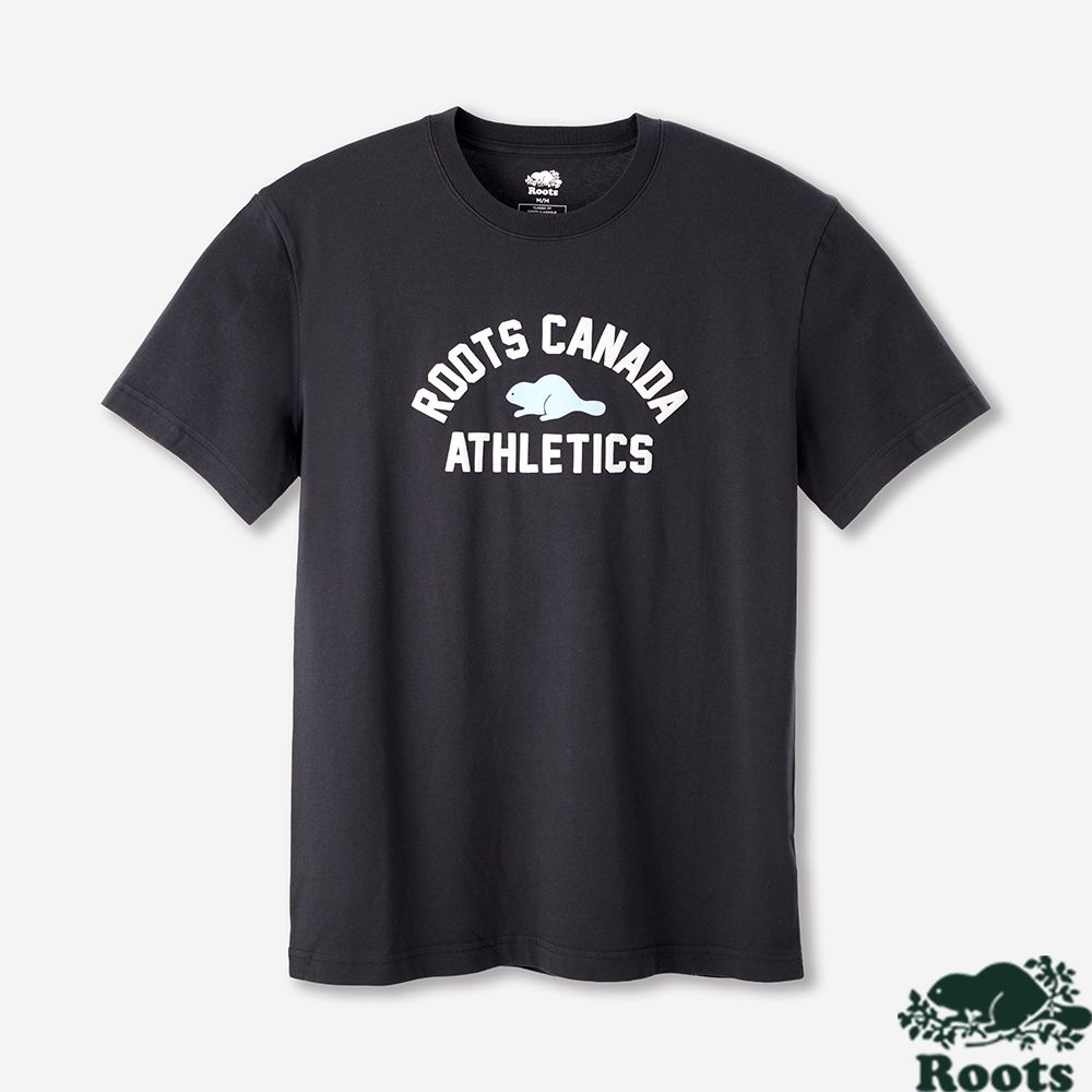 Roots 男裝 ROOTS CAN ATHLETICS 短袖上衣（黑灰色）