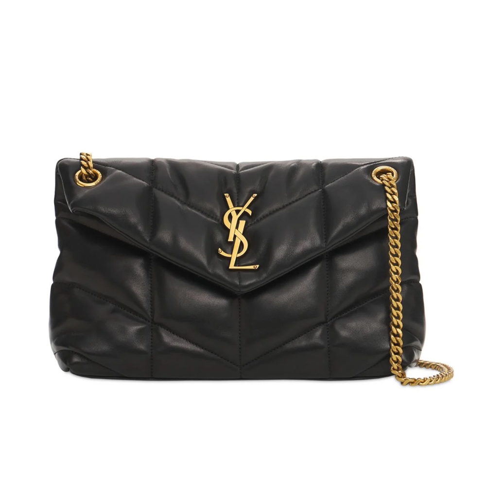 YSL SAINT LAURENT Small Puffer 小款小羊皮金鍊條肩背包斜背包