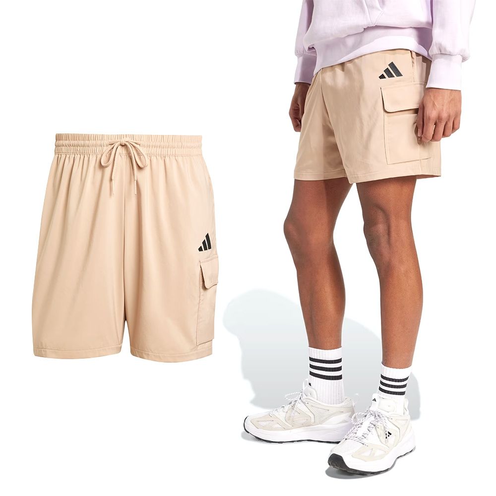 Adidas M Cargo Chelsea 男款 奶茶色 亞規 大側口袋 運動 休閒 短褲 JX5656