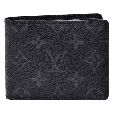 LV Louis Vuitton路易威登 M62545經典MARCO系列Eclipse帆布印花摺疊短夾