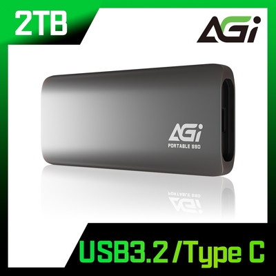 AGI亞奇雷 ED198 2TB 外接式 SSD USB 3.2 附 Type C to C/A 傳輸線(讀寫1050/1000MBs)