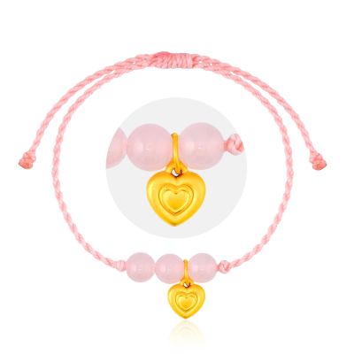 金緻品 黃金蠟繩手鍊 晶瑩愛情 0.14錢