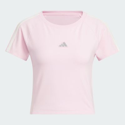 Adidas 愛迪達 Dce Baby Tee KS0277 女 T恤 運動上衣 休閒短袖 粉紅 亞版 短版 閃耀