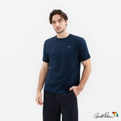 Arnold Palmer -男裝-經典四色傘貼布繡休閒T-Shirt-深藍色