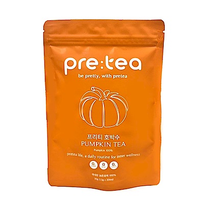 韓國【PRETEA】南瓜茶x1包(1.5gx20入)_1+2組合共3包60入