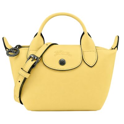 LONGCHAMP LE PLIAGE XTRA系列牛皮手提/斜背兩用水餃包(迷你/萊姆黃)
