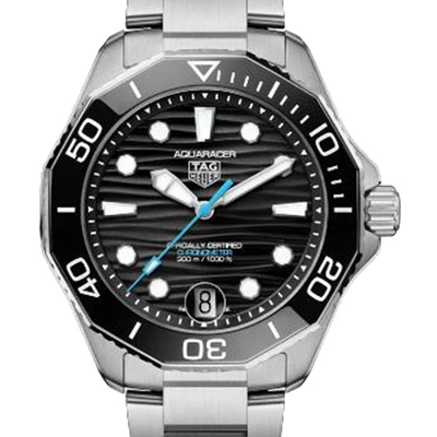 TAG HEUER 豪雅 AQUARACER PROFESSIONAL 300米鏈帶黑麵腕錶(WBP5110.BA0013)x42mm