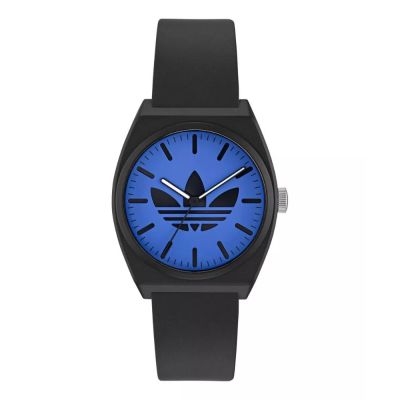 ADIDAS 愛迪達 Project Two 樹脂錶帶_AOST25547_黑X藍_38mm