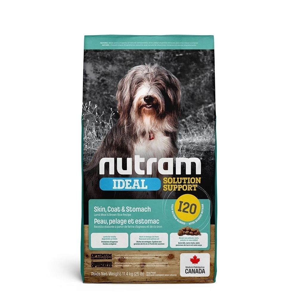 加拿大NUTRAM紐頓I20專業理想犬糧-三效強化犬羊肉+糙米 11.4kg(25lb)★