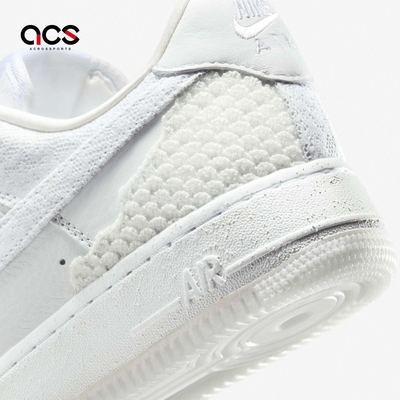 Nike 休閒鞋Wmns Air Force 1 07 女鞋CNY 白AF1 蛇鱗異材質拼接HV6011