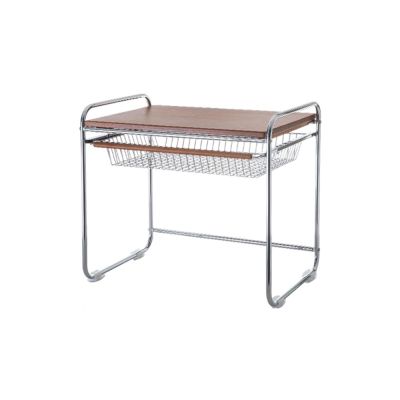 日本霜山 桌上型復古風木質微波爐電器置物架(附抽屜)-DIY