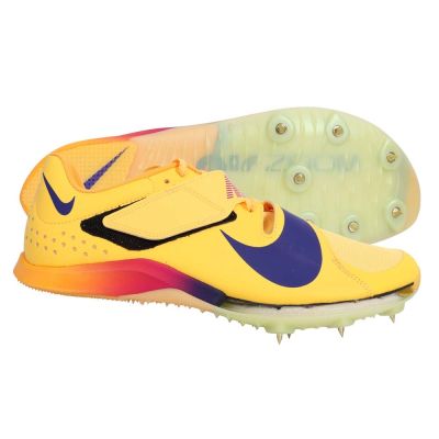 NIKE AIR ZOOM LJ ELITE 男女田徑釘鞋-跳遠 FZ9326-800 鵝黃靛藍紫