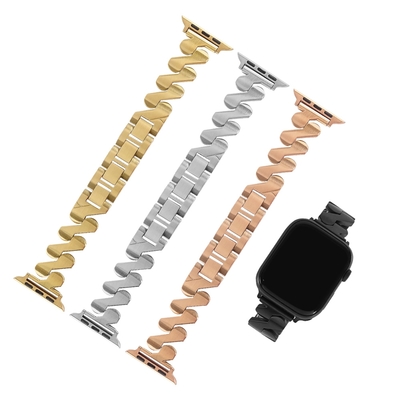 Watchband Apple Watch 全系列通用錶帶 蘋果手錶替用錶帶 麻花捲 不鏽鋼錶帶 黑/金/玫瑰金/銀色