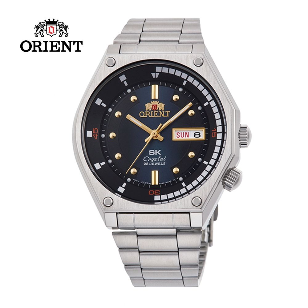 ORIENT 東方錶 復刻SK系列 50m機械錶 鋼帶款 漸層藍色 RA-AA0B03L - 41.7 mm