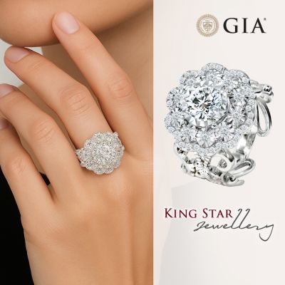 King Star GIA 1克拉18K 天然鑽石戒指 蝶舞(整體超越5克拉視覺效果)