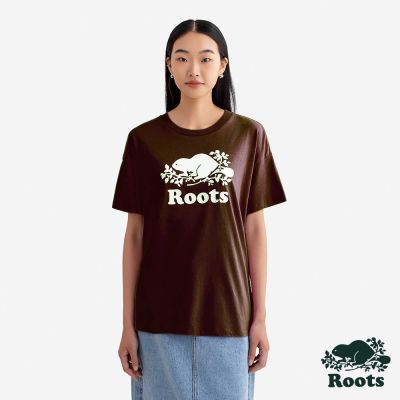 Roots女裝- RELAXED COOPER 短袖上衣-棕色