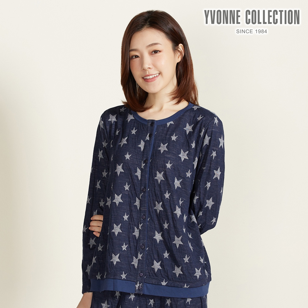YVONNE 以旺傢飾 網路限定 | 星星提花開襟長袖上衣