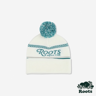 Roots 配件- BANFF INTARSIA 毛帽-白麻灰