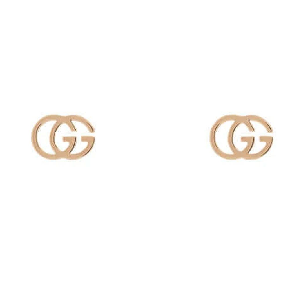 GUCCI 古馳 GG系列 LOGO 耳環 耳釘 18K玫瑰金