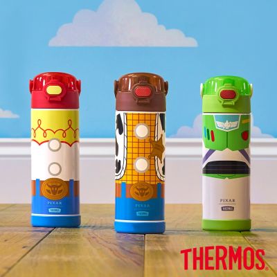 (期間限定)THERMOS膳魔師玩具總動員不鏽鋼真空彈蓋直飲保冷瓶兒童水壺470ml(F4215TS)