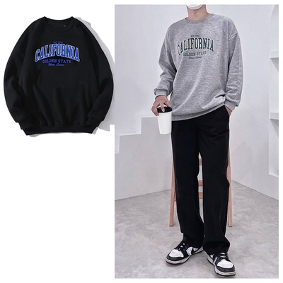 DITION韓系CALIFORNIA文字大學服 寬版長袖上衣 oversize 男女可穿