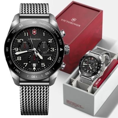 VICTORINOX 瑞士維氏 Swiss Army 啞光 浮雕數字 計時碼錶 男錶-42mm VISA-242048