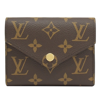 LOUIS VUITTON路易威登 LV M62360  Victorine 新版經典花紋扣式零錢短夾(粉)