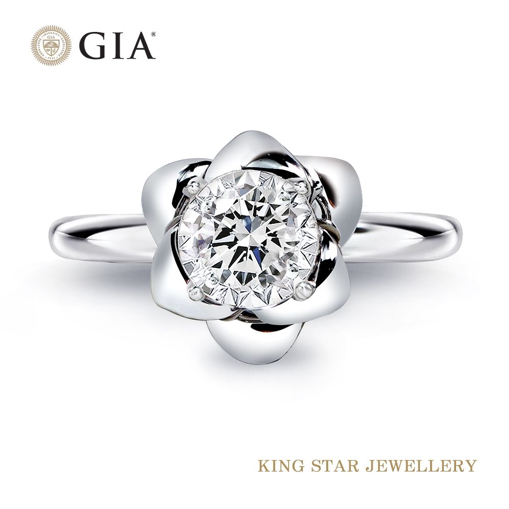 King Star GIA 30分無色等級3EX 天然鑽石戒指玫瑰花(F color 八心八箭) | 更多品牌| Yahoo購物中心