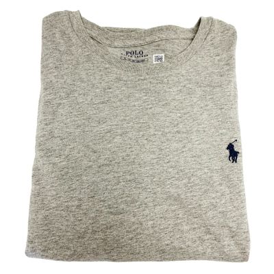 【RALPH LAUREN】POLO刺繡小馬中性薄款素面長袖上衣(灰色/XL號)