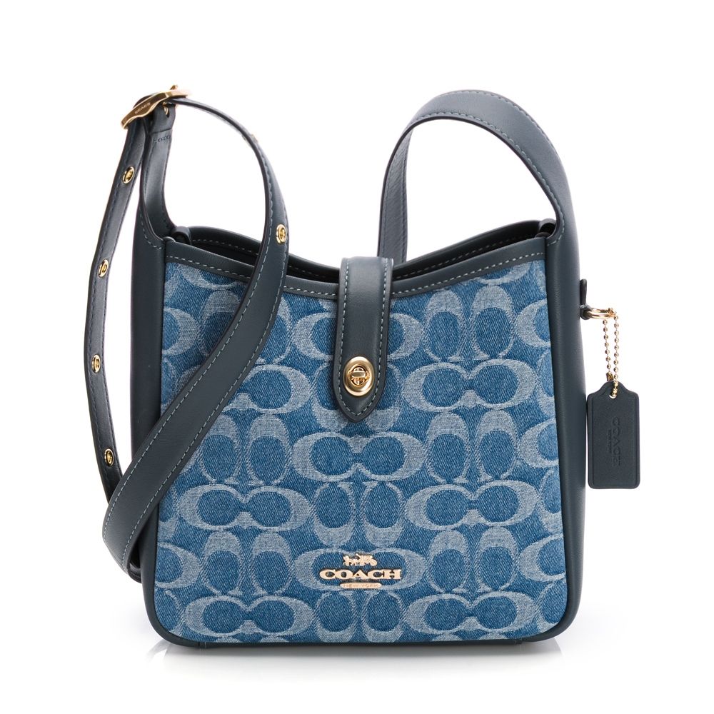 【COACH】Hadley mini LOGO丹寧款斜背包/肩背包