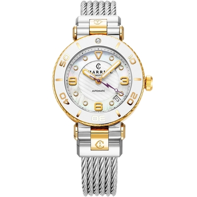 CHARRIOL 夏利豪ST-TROPEZ 花形秒盤手鐲設計精品女錶-玫瑰金30mm