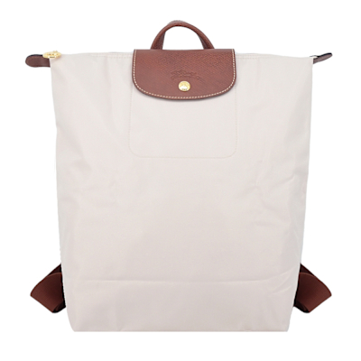 LONGCHAMP LE PLIAGE系列再生尼龍摺疊後背包(中/白紙)
