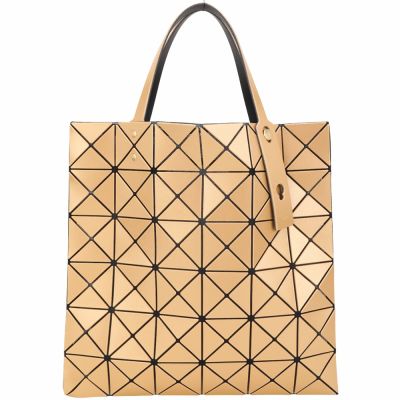 ISSEY MIYAKE 三宅一生 BAOBAO LUCENT 6x6 金屬感霧面幾何手提托特包(橘色)