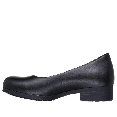 Skechers 思克威爾 Naulia SR [108322BLK] 女 工作鞋 皮鞋 輕量 避震 止滑 黑