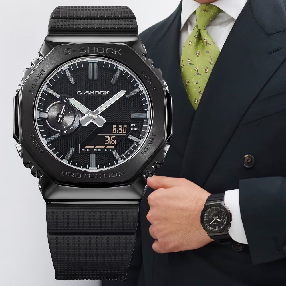 CASIO 卡西歐 G-SHOCK 極簡主義 經典八角 雙顯腕錶 錶 手錶 送禮 GM-2100LXB-1A