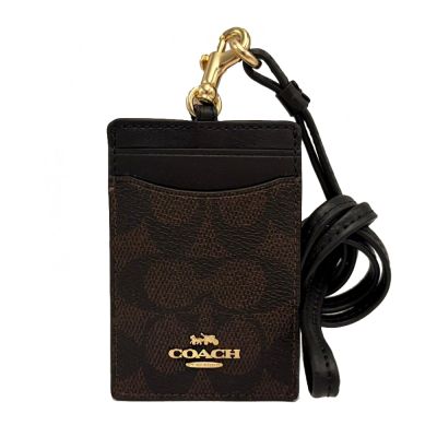 COACH 經典C LOGO名片/卡夾/證件/識別證保護套(深咖)