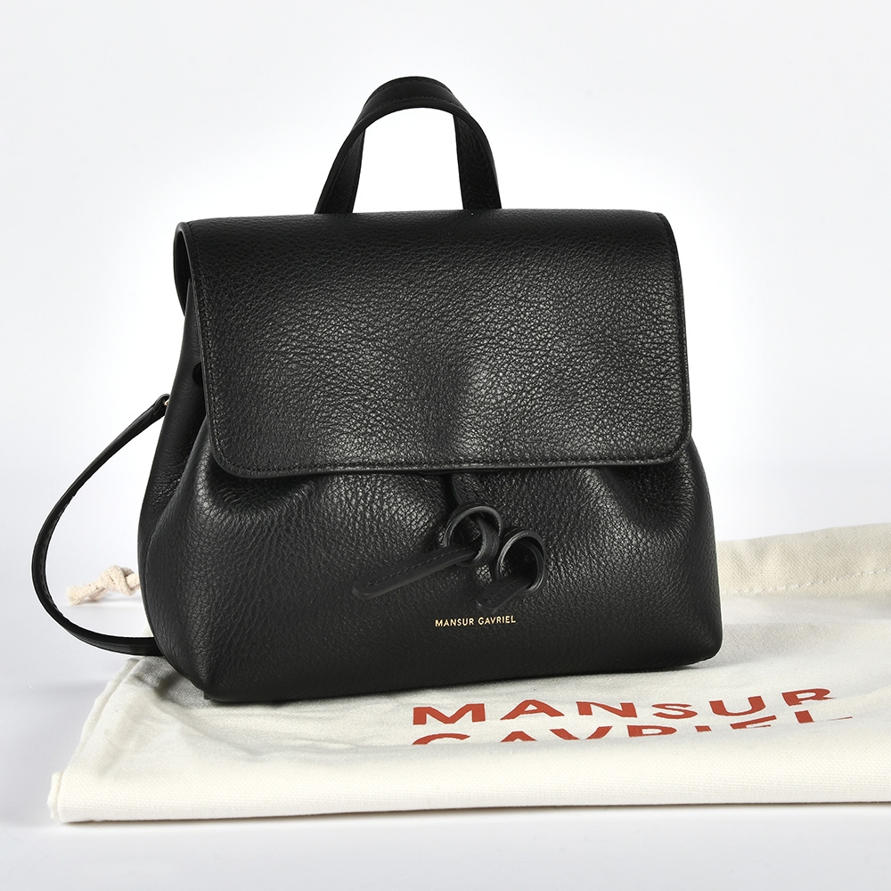 Mansur Gavriel MINI SOFT LADY BAG 小牛皮手提/斜背兩用包-黑色| 斜 