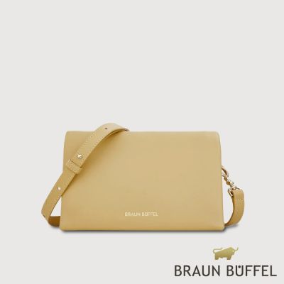 【BRAUN BUFFEL 德國小金牛】台灣總代理 柯琳姆 斜背包-淺棕色/BF862-11-CR