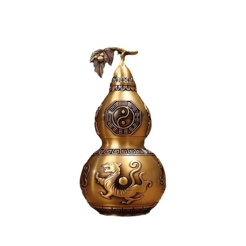 四神獸銅葫蘆16cm 風水擺件鎮宅旺運招財納福玄關裝飾居家/ 辦公室吉祥