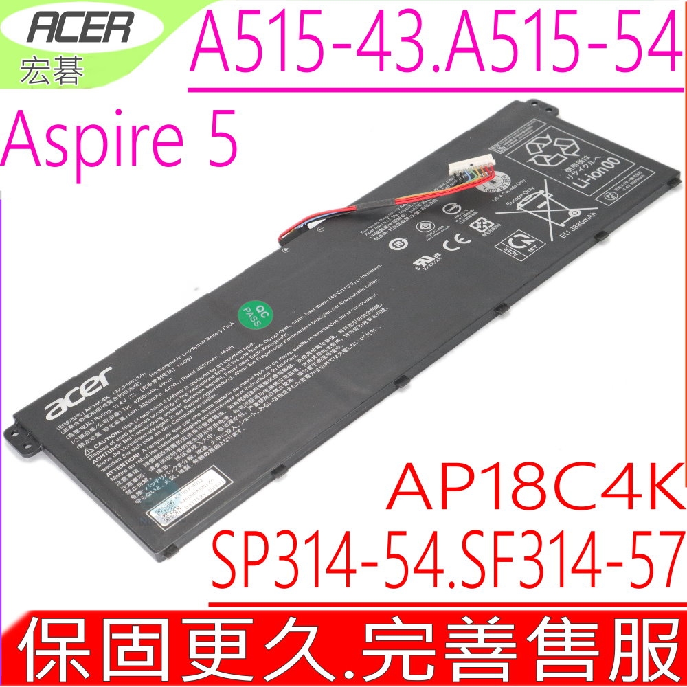 AkiXIII ACER 宏碁AP18C4K P214-52 電池A515 A514 SF114-34 N19Q7 A515