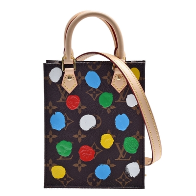 LV Louis Vuitton路易威登 M81867 聯名YK PETIT SAC PLAT系列經典Monogram帆布手提/斜背包