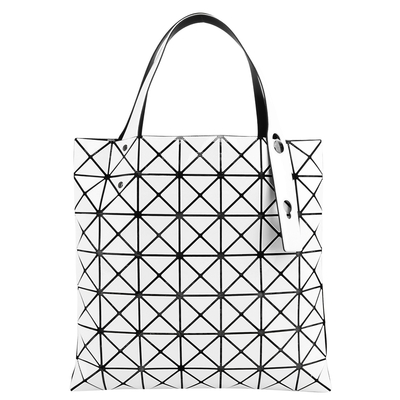 ISSEY MIYAKE  BAOBAO 幾何小菱格7x7手提包(亮面漆白)小款