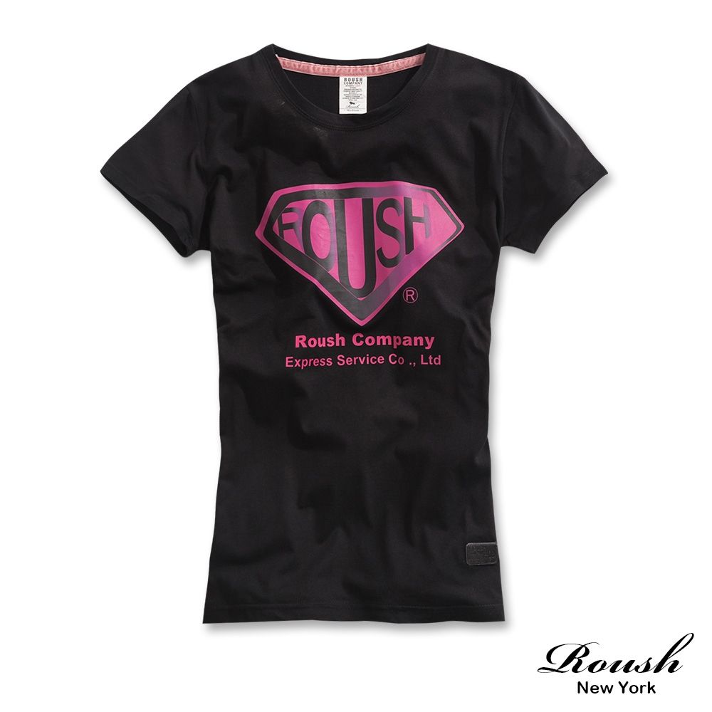 Roush 女生ROUSH超人logo柔棉短TEE(2611006) (黑)
