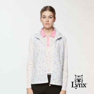 【Lynx Golf】女款四面彈性吸濕排汗環保紗線可收可拆連帽背心(淺灰色)