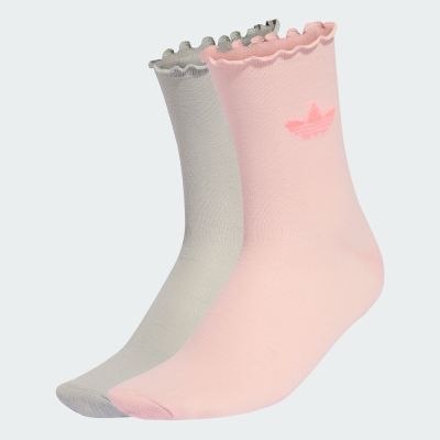 【adidas 愛迪達】 荷葉邊中筒襪 2 雙入 女 - Originals KD0964