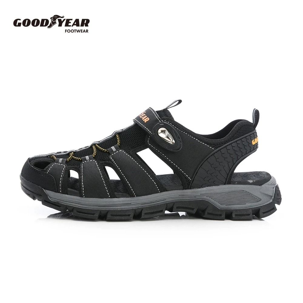 【GOODYEAR 固特異】漫遊者-護趾磁扣運動涼鞋/男鞋 黑色(GAMS63710) (黑色)